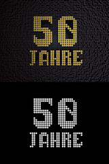 German golden number fifty years. 3D render