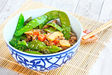 Stir fry bowl, ready to eat