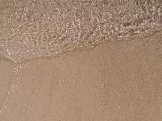 Fototapeta na wymiar Sandy beach background with copy space