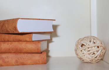 A set of books on the bookshelf, decorative minimalism