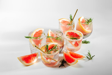 Grapefruit and Rosemary cocktail.  Refreshing and non-alcoholic drink perfect for spring or summer.