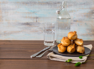Pirojki. Traditional delicious Russian patty 