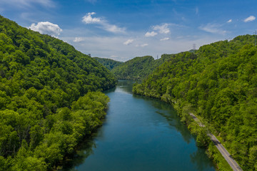 Mountain and river landscape