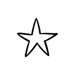 Hand drawn star doodle, linear vector illustration