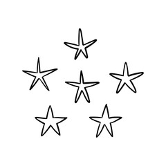 Hand drawn star doodle, linear vector illustration