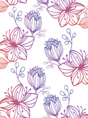 Cute hand drawn flowers background