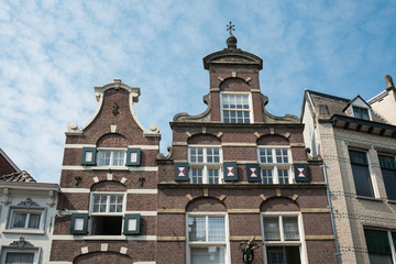 Fototapeta na wymiar stairstep gable houses Den Bosch, 's Hertogenbosch, The Netherlands