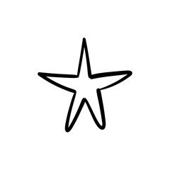 Hand drawn star doodle, linear vector illustration
