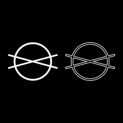 Dry cleaning is prohibited Clothes care symbols Washing concept Laundry sign icon outline set white color vector illustration flat style image