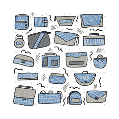 Set of handbags. Vector illustration.