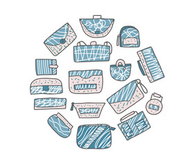 Set of handbags. Vector illustration.