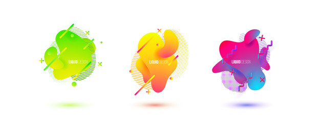 Abstract design set of liquid shapes