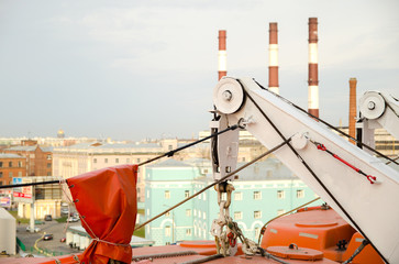 Lifeboat equipment on a big ship