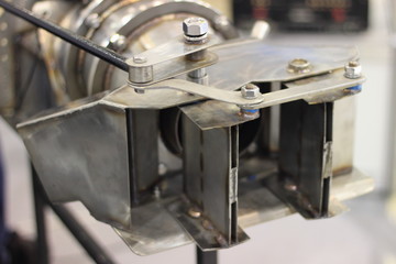Stationary transom outboard JET device - straightener and turn blades of stationary jet