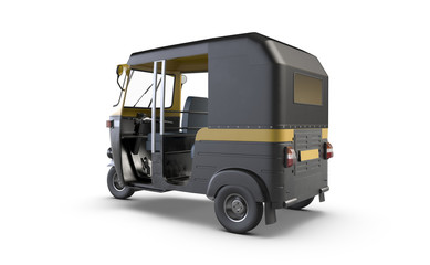Fototapeta premium 3D render of Autorickshaw isolated on white background.