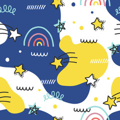 Obraz premium Seamless summer doodle pattern