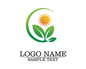 Tree leaf vector logo design, eco-friendly concept.