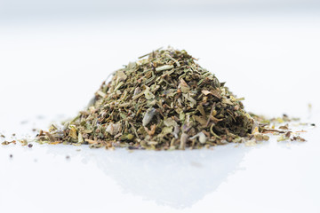French herbs blend on white background. isolated.