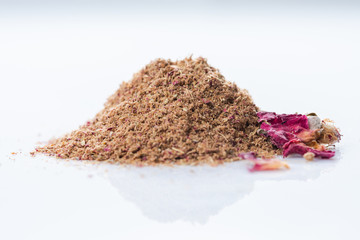Close-up of persian spices blend with Rose