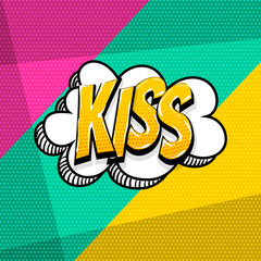 Pop art comic text speech bubble