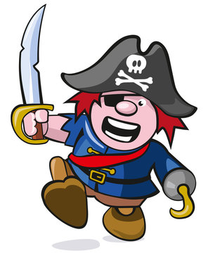 niedliche Piratenfigur mit Säbel 