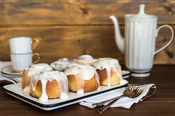 Cinnamon rolls  traditional dessert buns