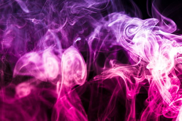 Colored smoke on black background