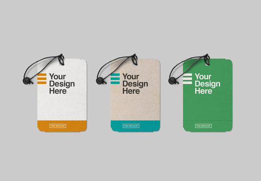 Perforated Label Tags Mockup