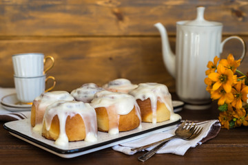 Cinnamon rolls  traditional dessert buns