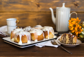 Cinnamon rolls  traditional dessert buns