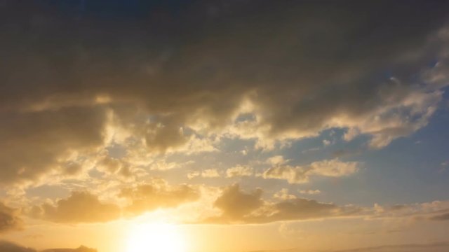 Sunset clouds moving rapidly. Wonderful natural background Time lapse clip, interval shooting in HD 1080