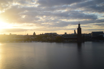 Fototapeta premium stockholm, riddarholmen, stadshuset, city hall, old town