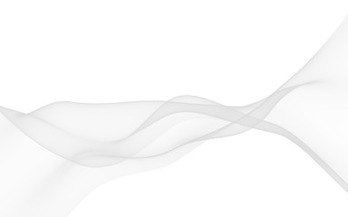 White abstract background. Fluttering white scarf. Waving on wind white fubric. 3D illustration