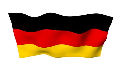 Naklejka premium Flag of Germany. Wide format 3D illustration. State symbol of the Federal Republic of Germany. 3D rendering