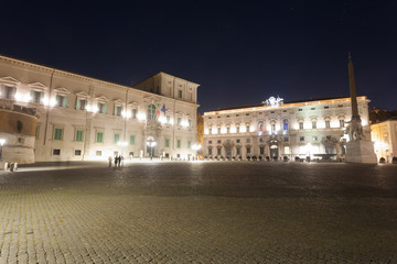 Fototapeta na wymiar Quirinal Palace night view, Rome, Italy