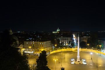Fototapeta na wymiar People square Rome night view, Piazza del popolo, Roma