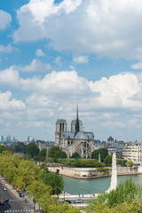 France, Paris, view of Notre Dame de Paris from the Institut du monde Arabe