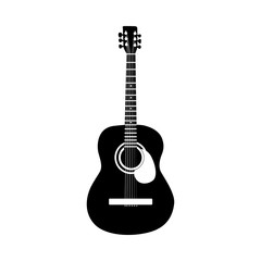 Obraz na płótnie Canvas Acoustic Guitar Silhouette