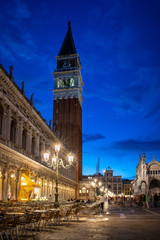Fototapeta na wymiar Piazza San Marco in Venice in the evening, Italy, Europe