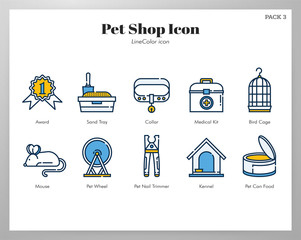Pet shop icon LineColor pack