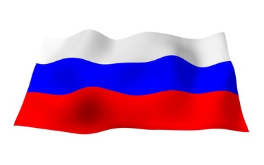 Waving flag of the Russian Federation. The National. State symbol of the Russia. 3D illustration
