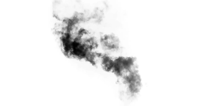 Smoke from an Extinct Fire. Black smoke rises from a large burning object. Ideal for simulating burned equipment and buildings in the middle distance from the camera