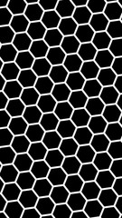 White honeycomb on a black background. Vertical image orientation. Isometric geometry. 3D illustration
