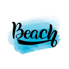 brush lettering beach