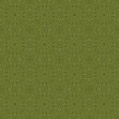 Seamless vector pattern Moroccan tile design in green