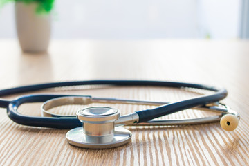 doctor's stethoscope on background