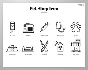 Pet shop icon Line pack