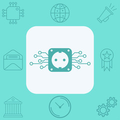 Smart socket vector icon sign symbol