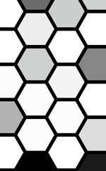 White honeycomb with a gradient color. Isometric geometry. 3D illustration