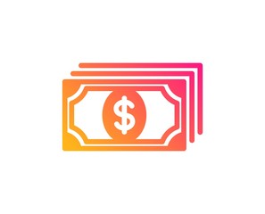 Payment icon. Dollar exchange sign. Finance symbol. Classic flat style. Gradient payment icon. Vector